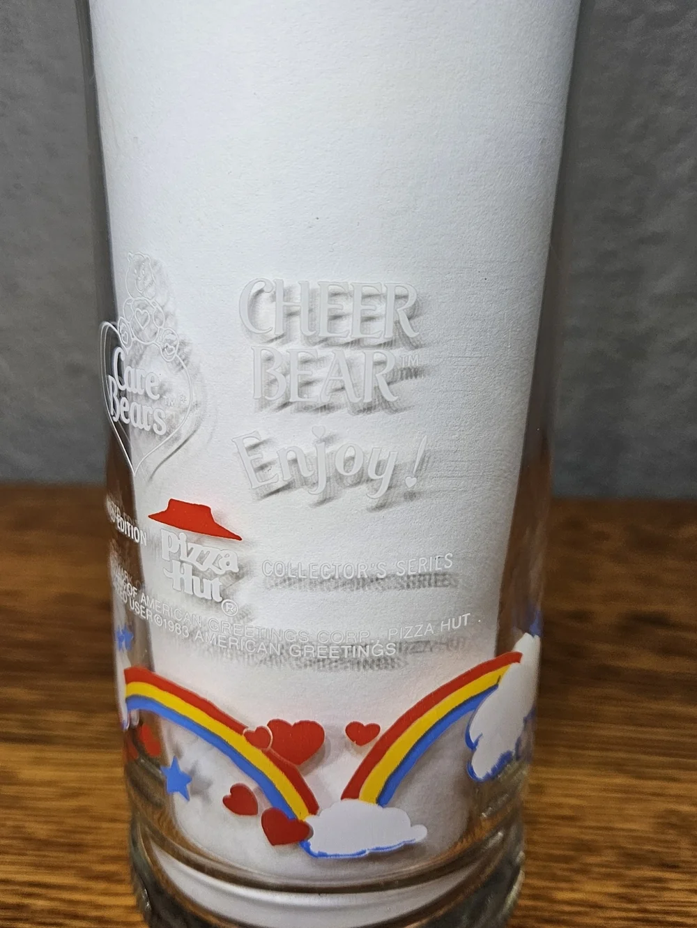 Care Bears Cheer Bear Glass 1983